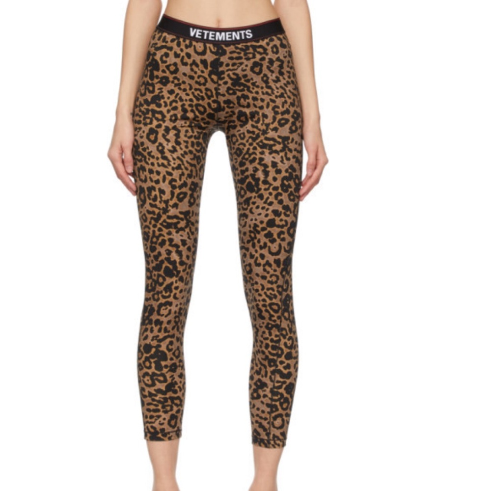 Vetements Leopard Logo Brown Leggings(SOLD DEPOP)